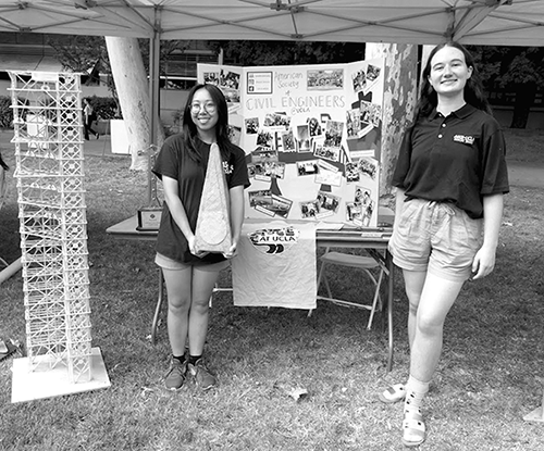 Civil and environmental engineering booth at school fair