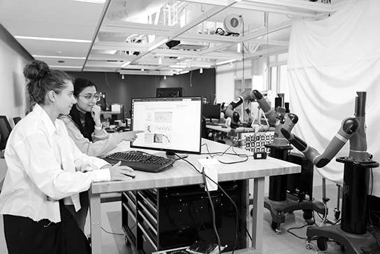 students review robot performance data